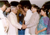 Greeting Former President, Sh. R. Venkataraman