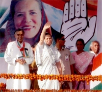 With Smt. Sonia Gandhi at Ellection Rally 2009