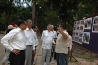 At Project Site of Ta Phrom Temple  to see the progress of rehabilitation work undertaken by Archeological Survey of India