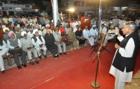 Addressing public meeting at Khuda Ali Sher
