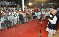 Addressing public meeting at Khuda Ali Sher